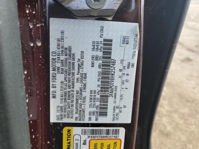 3FA6P0T98HR257487 Ford FUSION SE