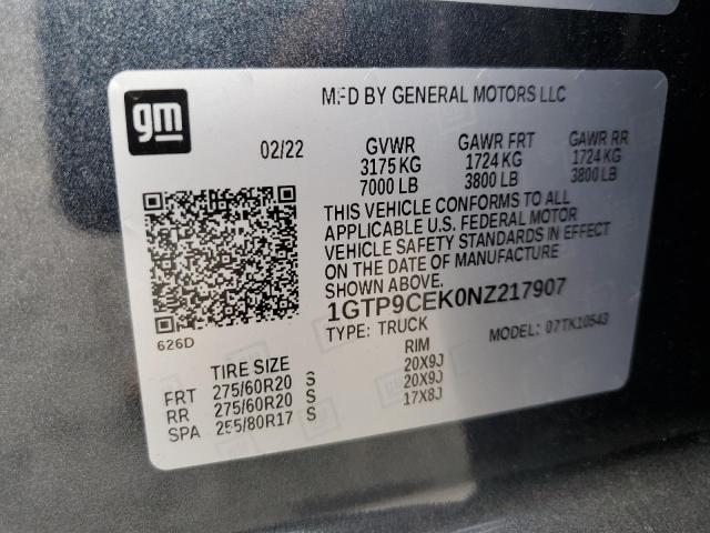 1GTP9CEK0NZ217907 GMC Sierra Limited K1500 Elevation