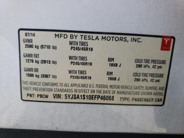 5YJSA1S10EFP46068 | 2014 TESLA MODEL S