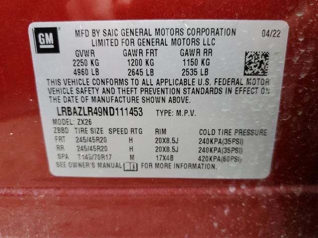 LRBAZLR49ND111453 Buick Envision Preferred