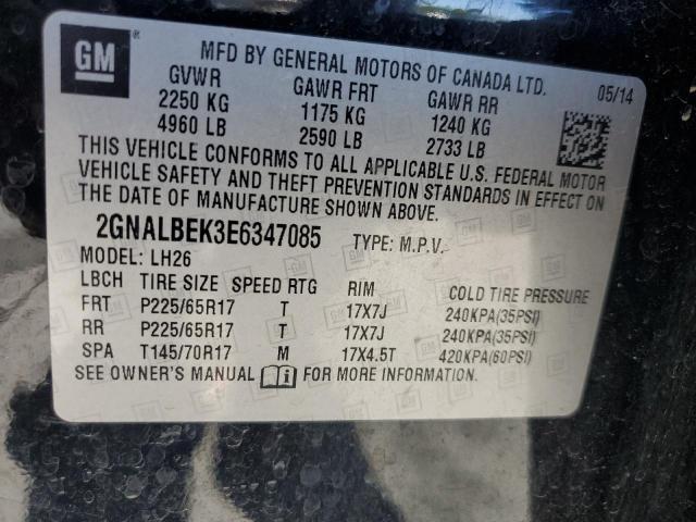 2GNALBEK3E6347085 | 2014 CHEVROLET EQUINOX LT