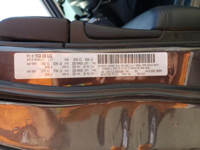 1C4RJFJG1HC809908 Jeep Grand Cherokee Summit