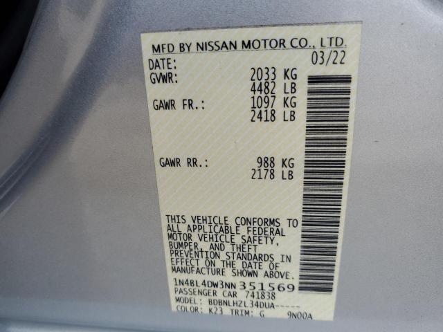 1N4BL4DW3NN351569 | 2022 NISSAN ALTIMA SV