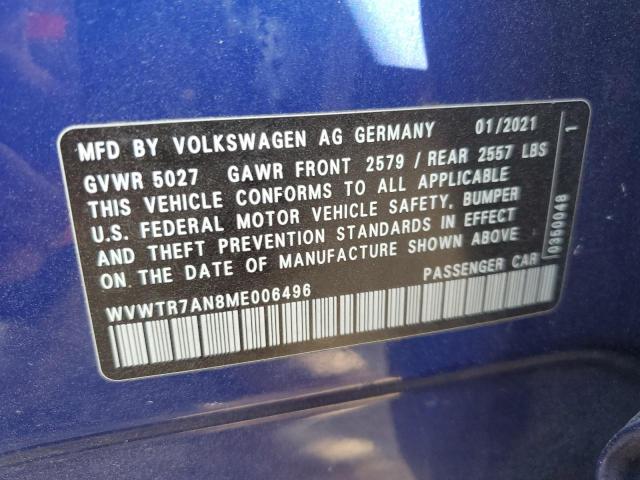 WVWTR7AN8ME006496 Volkswagen Arteon SEL 10