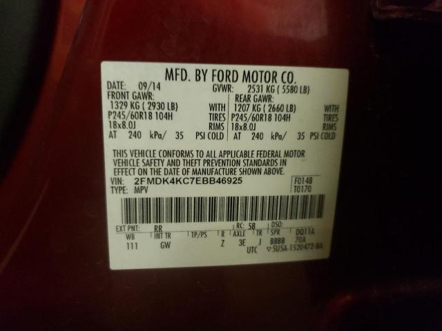 2FMDK4KC7EBB46925 Ford Edge Limited