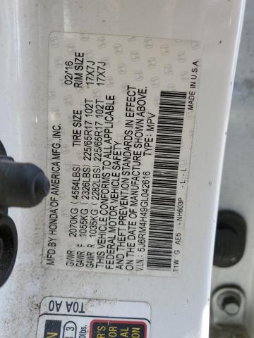 5J6RM4H49GL042616 Honda CR-V SE