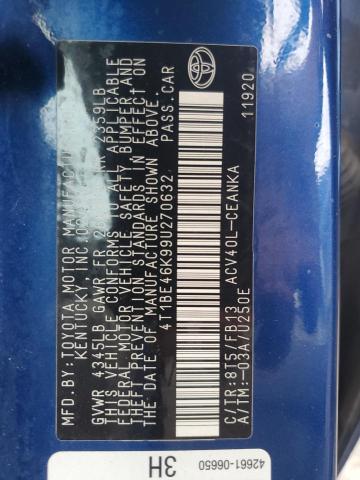 4T1BE46K99U270632 2009 Toyota Camry Base