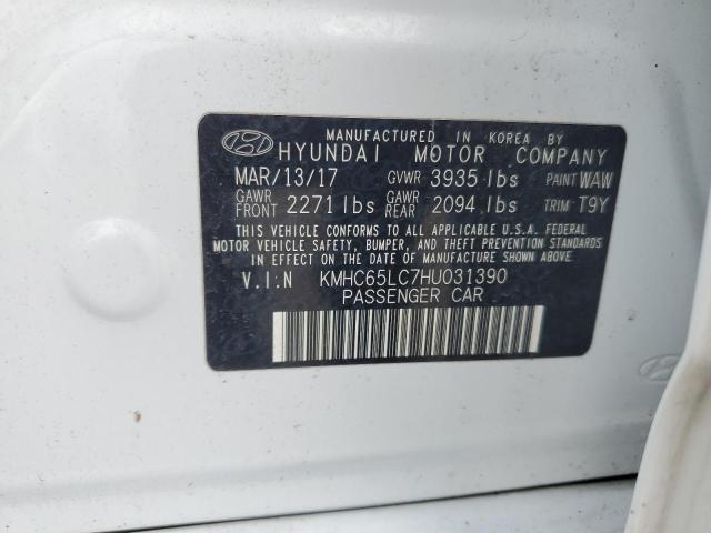 2017 HYUNDAI IONIQ BLUE - KMHC65LC7HU031390