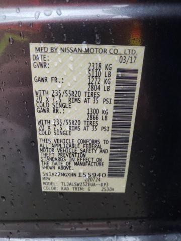 5N1AZ2MGXHN155940 Nissan MURANO S