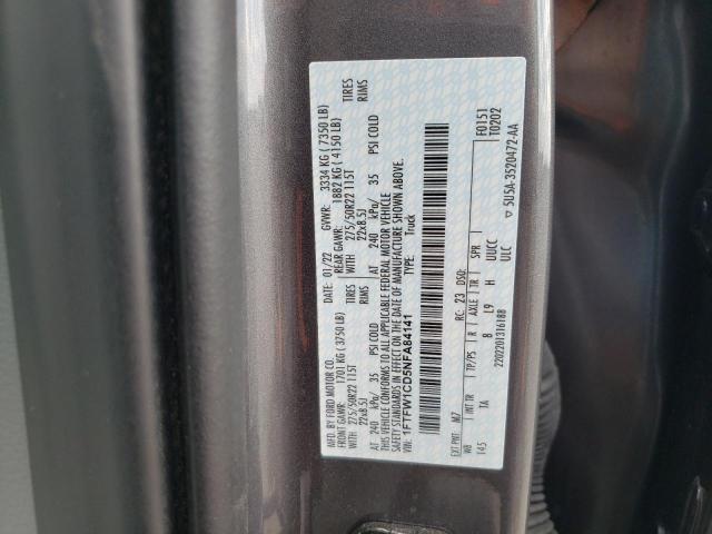 2022 FORD F150 SUPER - 1FTFW1CD5NFA84141