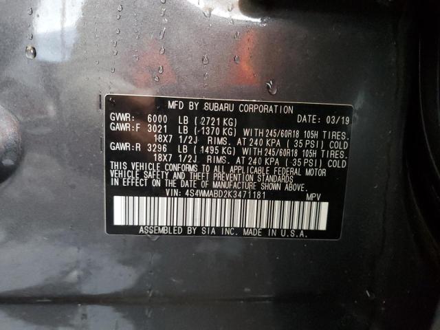 4S4WMABD2K3471181 Subaru Ascent Premium
