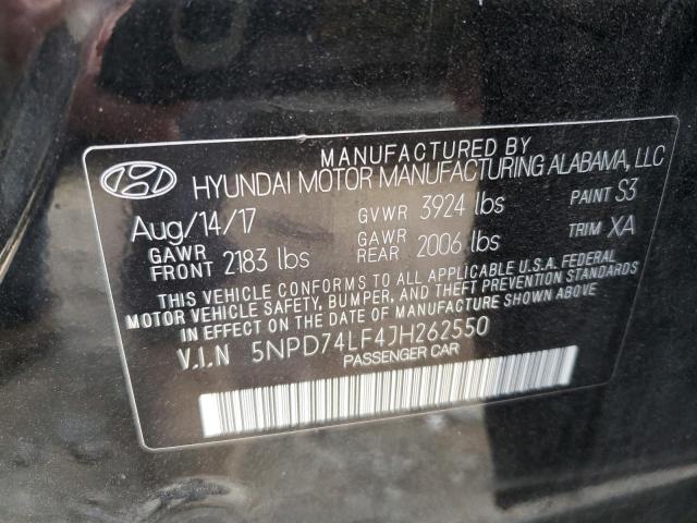 5NPD74LF4JH262550 | 2018 HYUNDAI ELANTRA SE