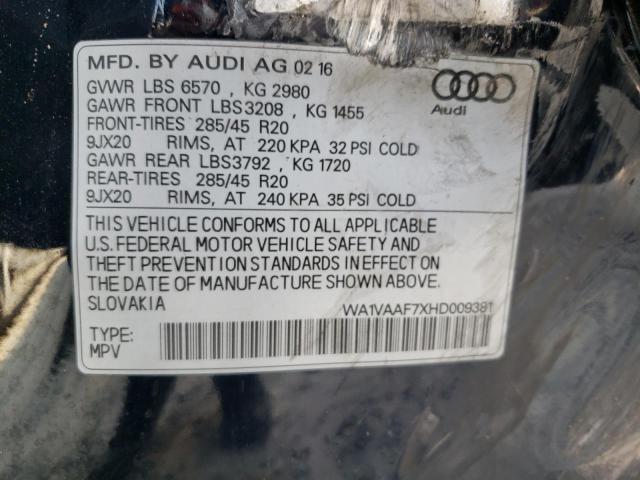 WA1VAAF7XHD009381 2017 AUDI Q7, photo no. 12