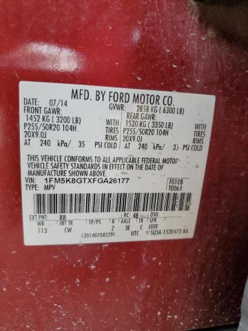 1FM5K8GTXFGA26177 Ford EXPLORER SPORT
