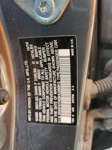 SHHFK7H26HU206812 Honda Civic Lx