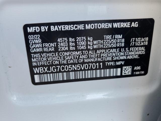 WBXJG7C05N5V07011 BMW X1 SDRIVE2 13