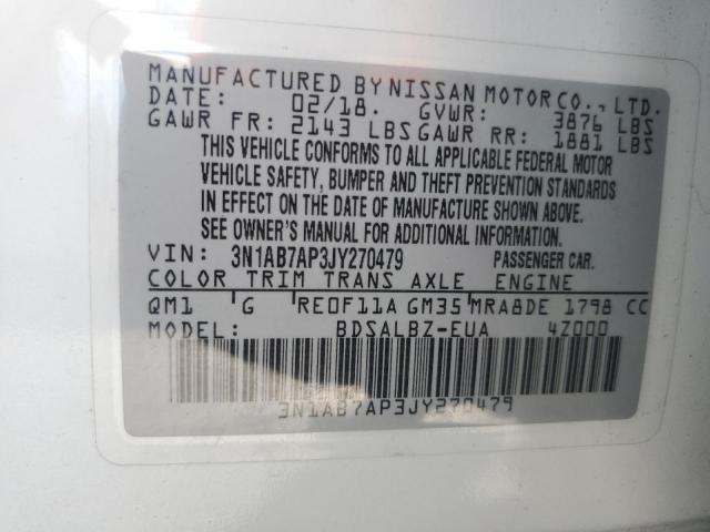 2018 NISSAN SENTRA S - 3N1AB7AP3JY270479