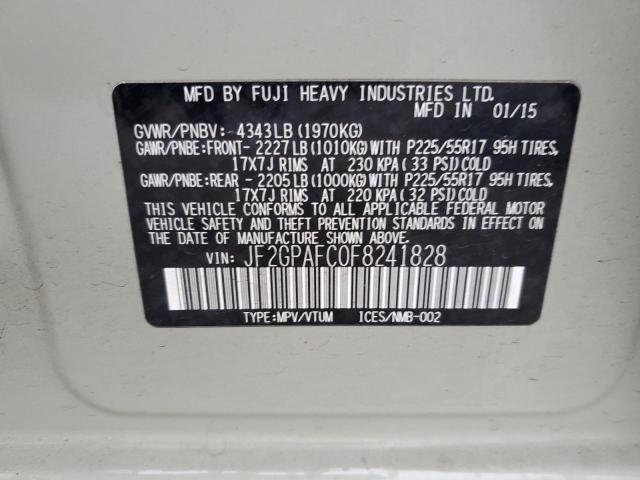 JF2GPAFC0F8241828 Subaru Xv Crosstrek 2.0 Premium