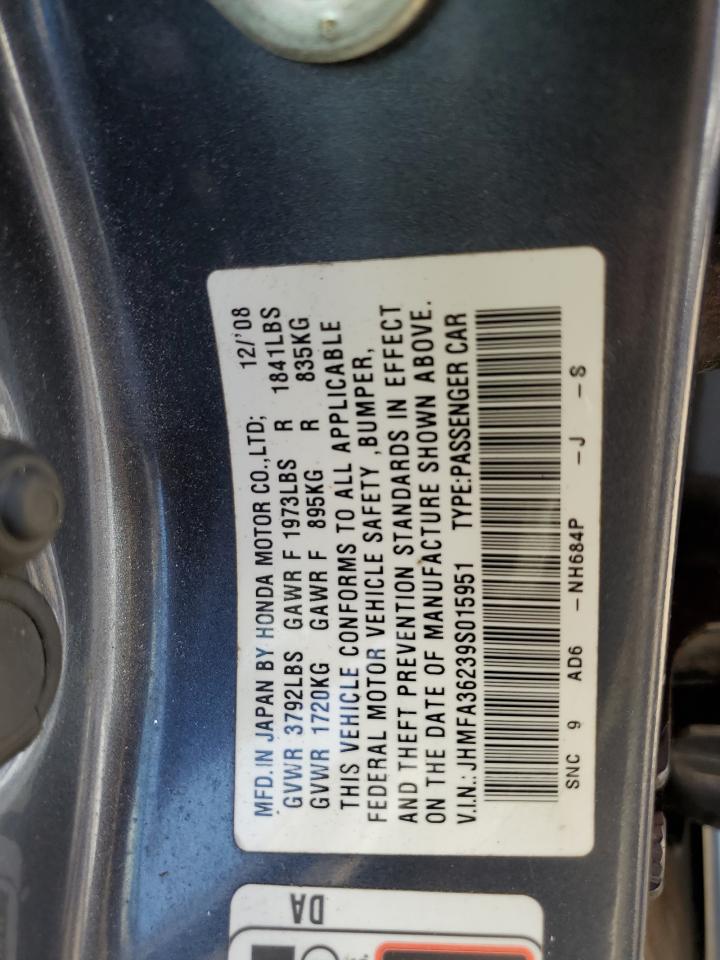 JHMFA36239S015951 2009 Honda Civic Hybrid