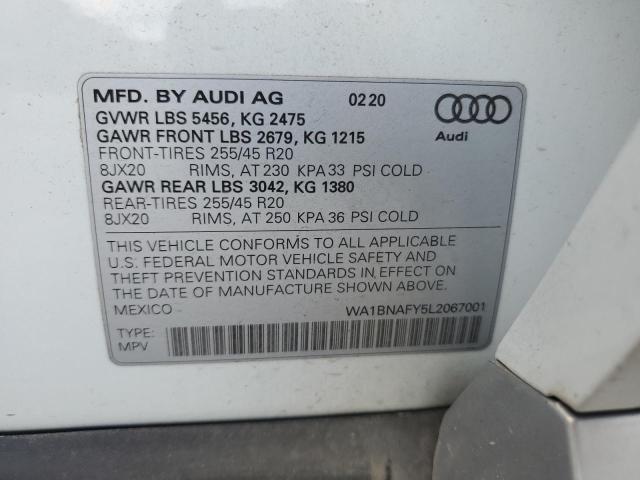 2020 AUDI Q5 PREMIUM WA1BNAFY5L2067001
