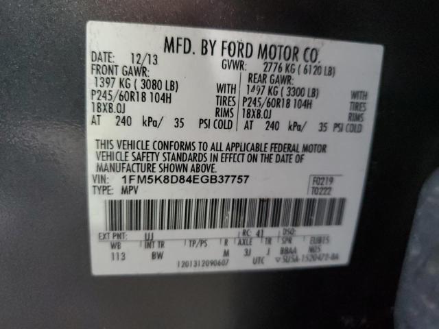 1FM5K8D84EGB37757 Ford EXPLORER XLT