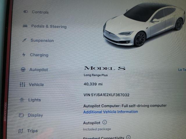 2020 TESLA MODEL S - 5YJSA1E2XLF367032