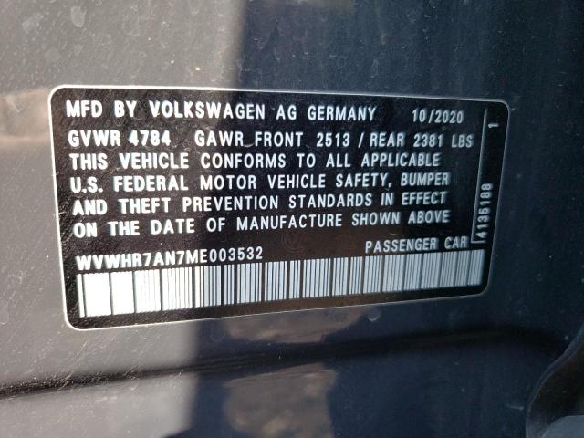 WVWHR7AN7ME003532 | 2021 VOLKSWAGEN ARTEON SEL