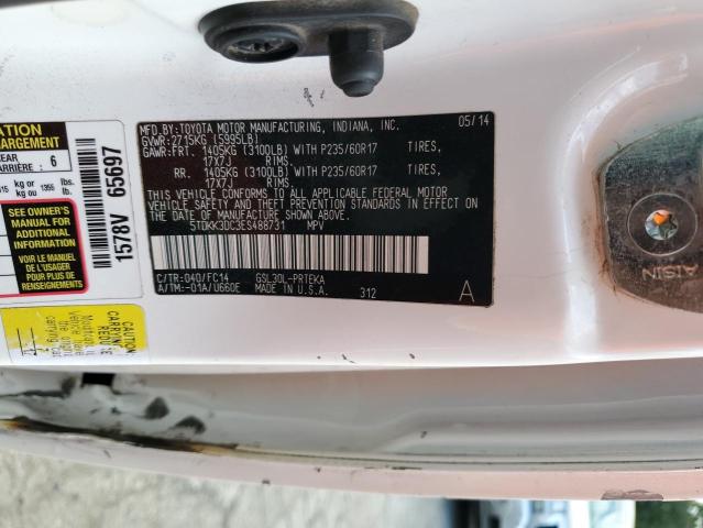 VIN 5TDKK3DC3ES488731 2014 Toyota Sienna, LE no.13