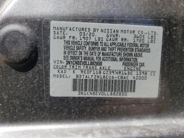 3N1CN8EV0LL882850 Nissan VERSA SV