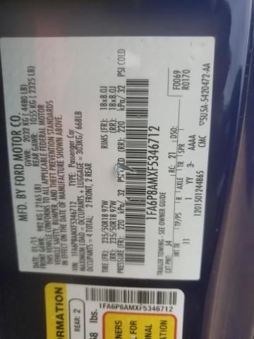 2015 FORD MUSTANG - 1FA6P8AMXF5346712