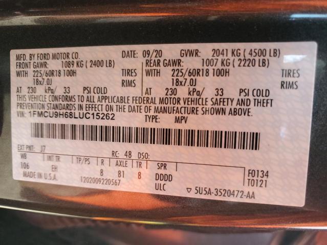 1FMCU9H68LUC15262 2020 FORD ESCAPE, photo no. 14