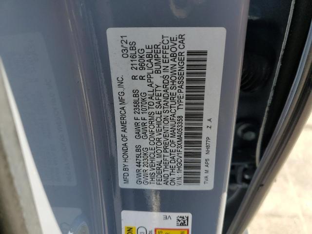1HGCV1F3XMA053358 Honda Accord Sport