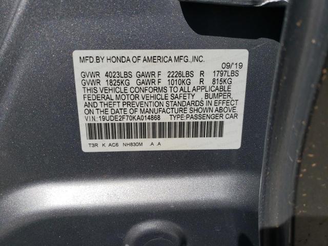 19UDE2F70KA014868 Acura ILX PREMIU 10