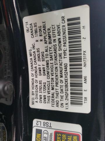2HGFG3B0XEH524460 Honda CIVIC EXL