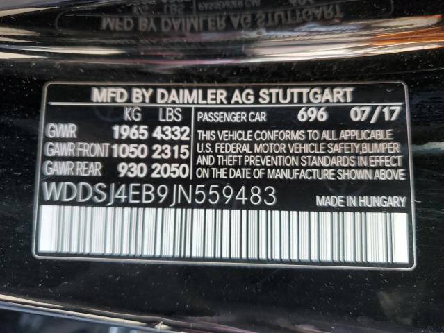 WDDSJ4EB9JN559483 Mercedes-Benz CLA 250