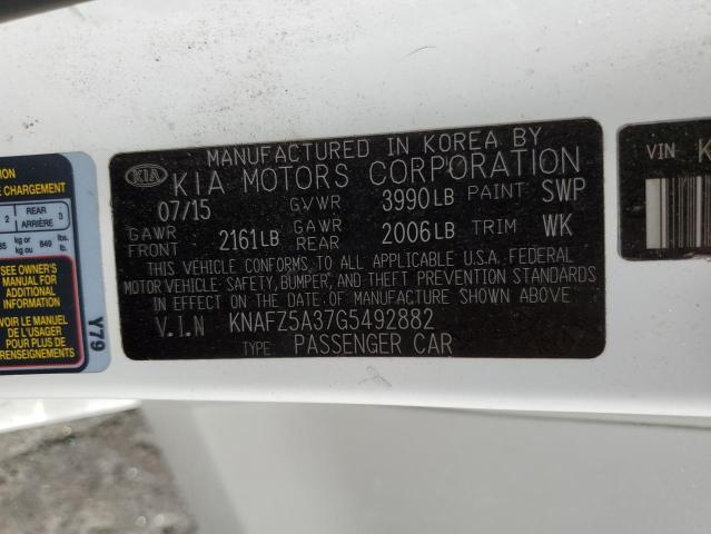 KNAFZ5A37G5492882 KIA FORTE SX