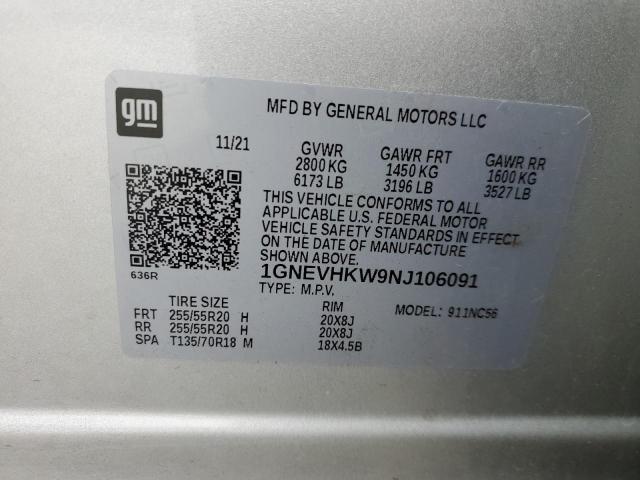 1GNEVHKW9NJ106091 Chevrolet Traverse L 10