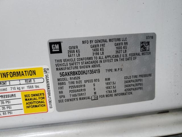 5GAKRBKD0HJ136419 Buick Enclave