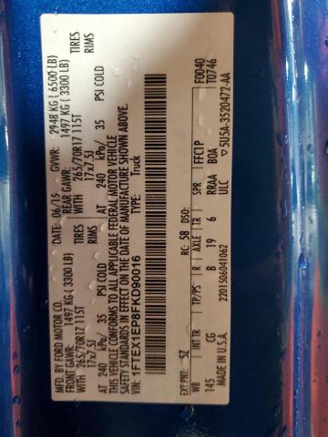 1FTEX1EP8FKD90016 Ford F150 Super Cab