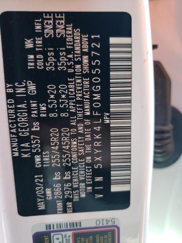 5XYRK4LF0MG055721 KIA SORENTO SX
