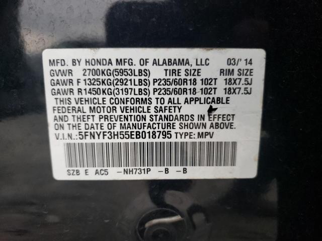 5FNYF3H55EB018795 | 2014 HONDA PILOT EXL