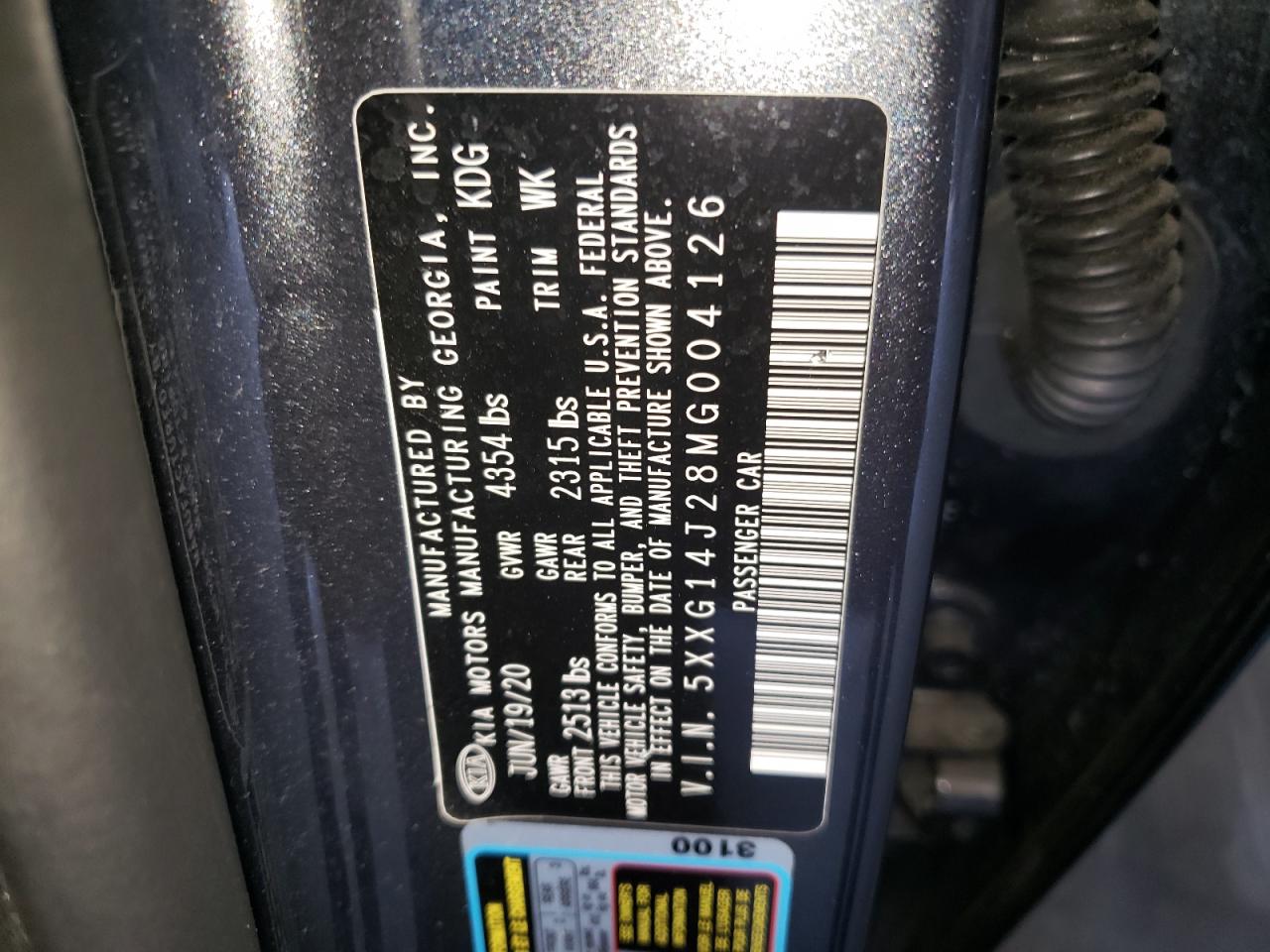 2021 Kia K5 Lxs vin: 5XXG14J28MG004126