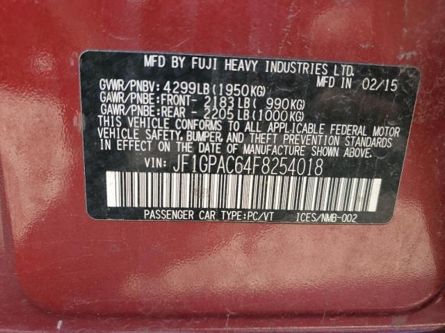 JF1GPAC64F8254018 Subaru Impreza Premium