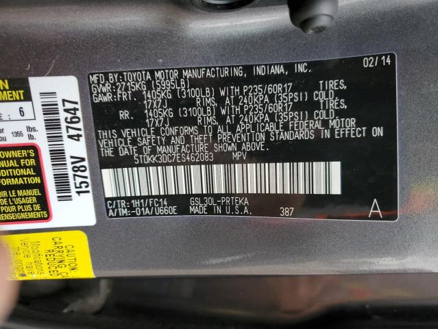 VIN 5TDKK3DC7ES462083 2014 Toyota Sienna, LE no.13