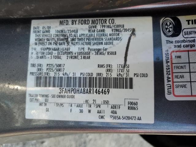 2010 Ford Fusion Se VIN: 3FAHP0HA8AR146469 Lot: 69960933