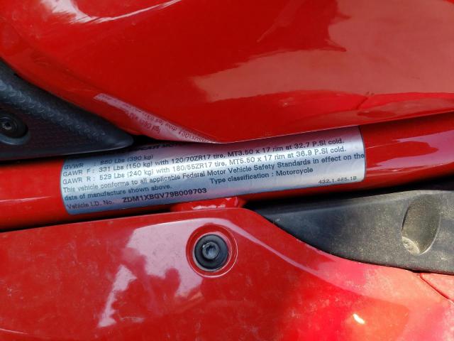 2009 DUCATI 848 ZDM1XBGV79B009703