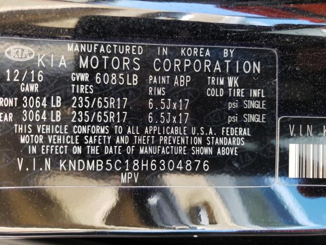 KNDMB5C18H6304876 KIA SEDONA LX
