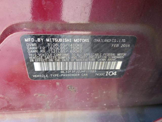 ML32F3FJ2JHF11033 Mitsubishi Mirage G4 Es