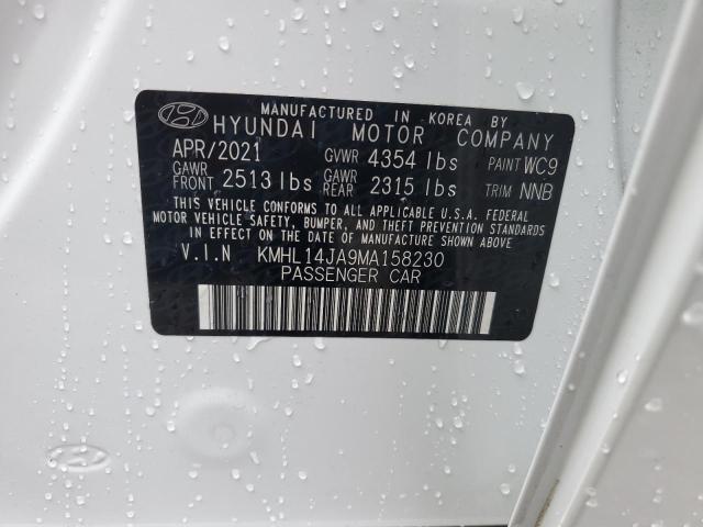  HYUNDAI SONATA 2021 Білий