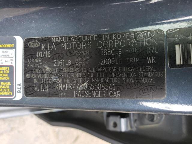 KNAFK4A60G5588541 KIA FORTE LX